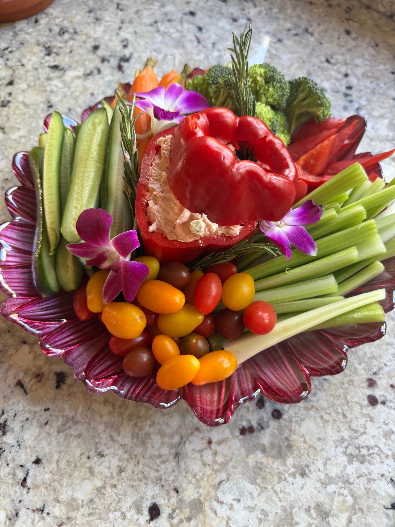 Crudite platter with fresh vegetables